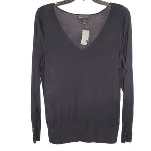 NEW Lane Bryant Light Weight Wool Blend Sweater 18/20 V Neck Black Long Sleeve
